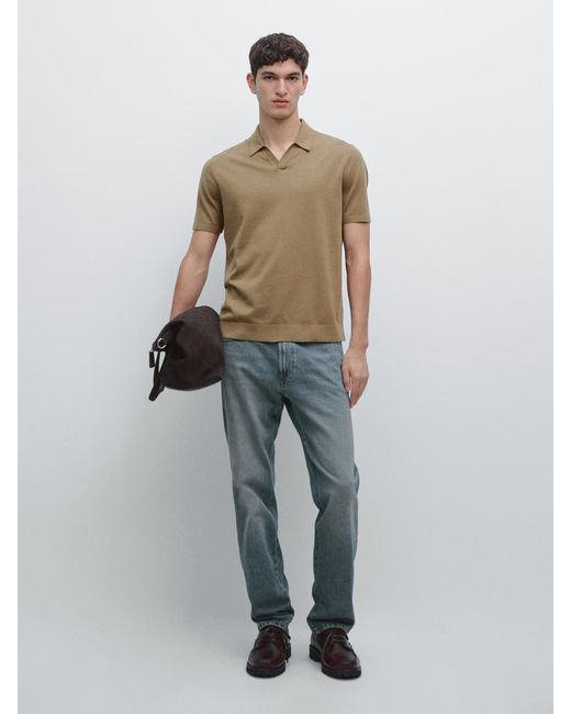 Polo En Maille De Coton À Manches Courtes MASSIMO DUTTI pour homme en coloris Multicolor