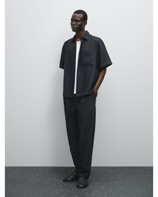 Camisa Azul Camisas Manga Corta Massimo Dutti Camisa Regular Fit