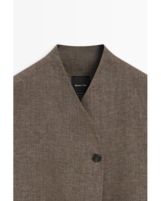 Chaleco Melange Lino MASSIMO DUTTI de color Brown
