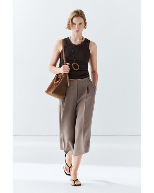 Bermuda Larga Ancha Fluida MASSIMO DUTTI de color Gray