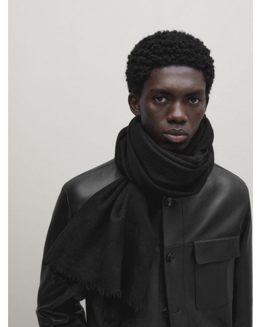 MASSIMO DUTTI 100 Cashmere Scarf in Black for Men Lyst UK