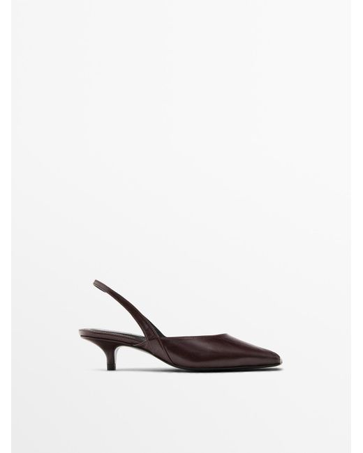 MASSIMO DUTTI White High-Heel Sandals With Open Toe