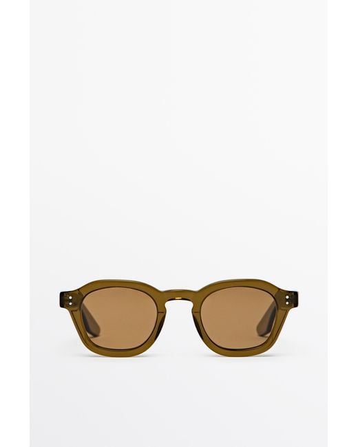 MASSIMO DUTTI Orange Round Sunglasses for men