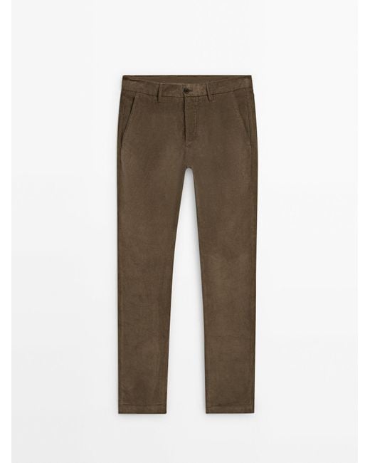 MASSIMO DUTTI Natural Slim Fit Corduroy Trousers for men