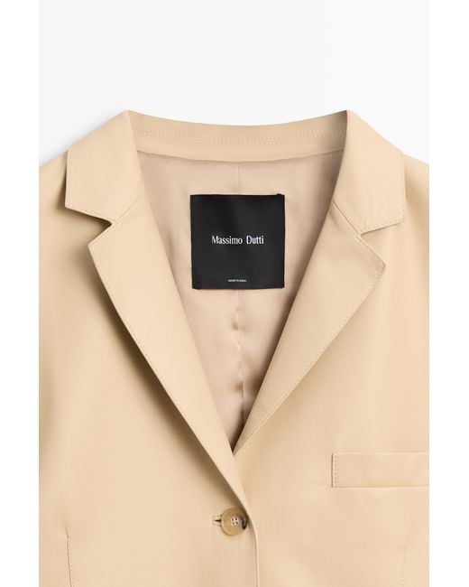 MASSIMO DUTTI Natural Nappa Leather Blazer