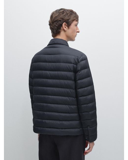 Giacca Ultraleggera Misto Piumino Water Repellent di MASSIMO DUTTI in Blue da Uomo