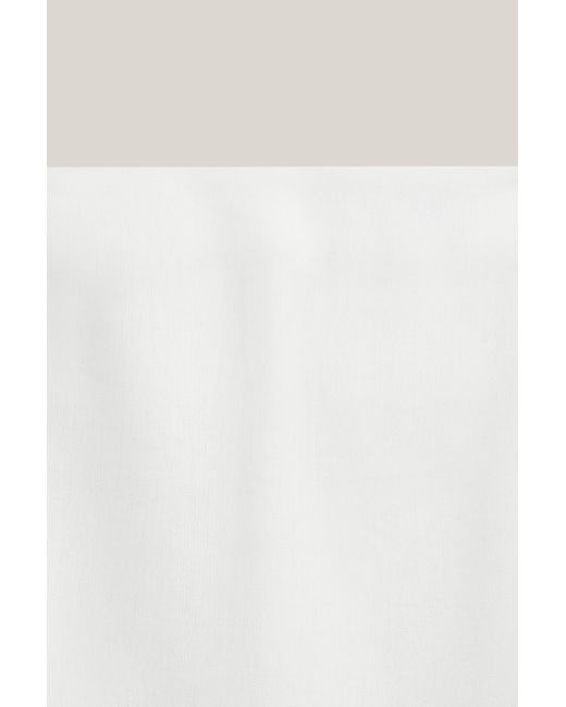 MASSIMO DUTTI White Straight Linen Blend Mini Skirt