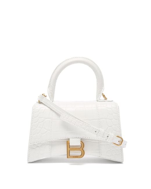 balenciaga white croc hourglass