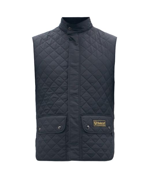 Belstaff Corduroy Diamond-quilted Padded Gilet in Navy (Blue) for Men - Lyst