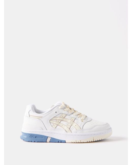 asics white leather trainers