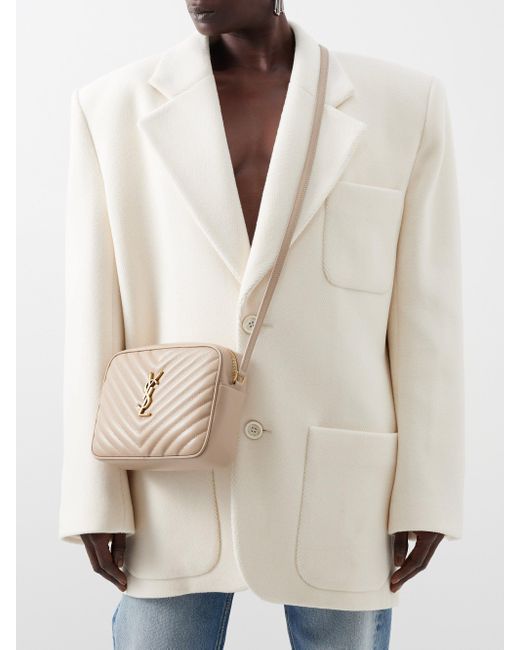 Saint Laurent Lou Ysllogo Quiltedleather Crossbody Bag in Natural Lyst