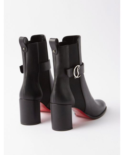 Christian Louboutin Marchacroche 70 Leather Ankle Boots - Black