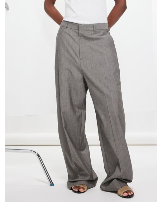 Flat front wide leg trousers cheap
