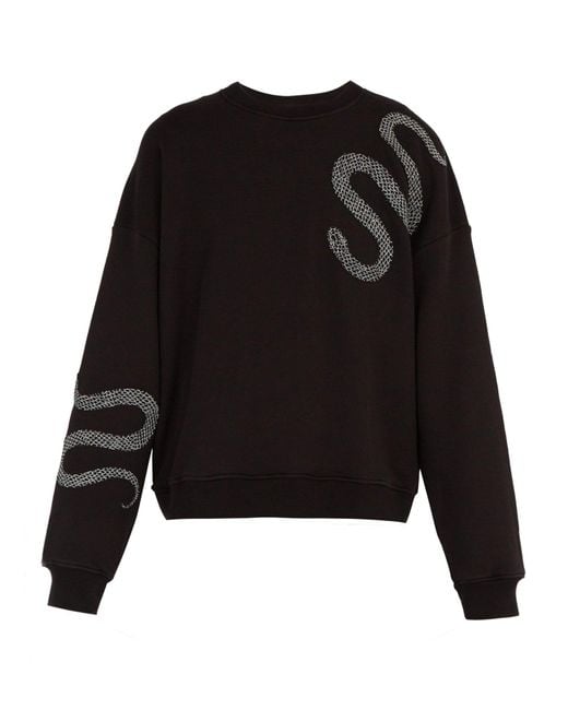 Amiri Glitter Embroidered Snake Sweatshirt in Black for Men | Lyst