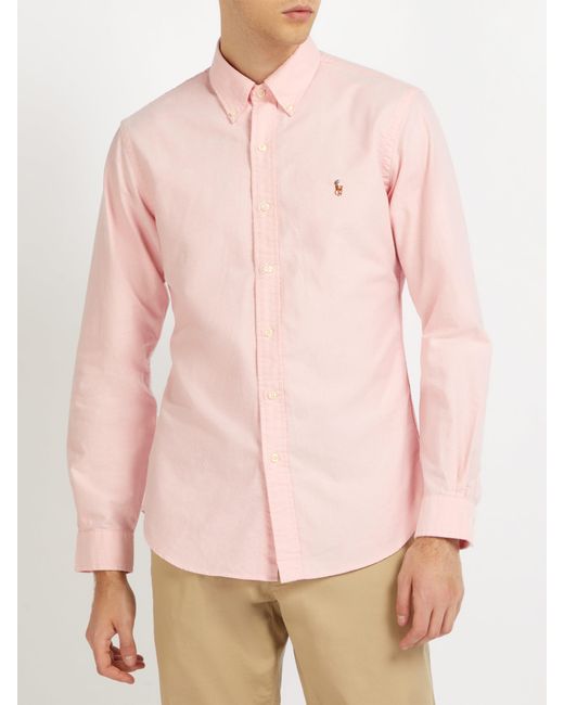 Coloris En De Oxford Cintrée Chemise Homme Rose Coton qULSMpGzV