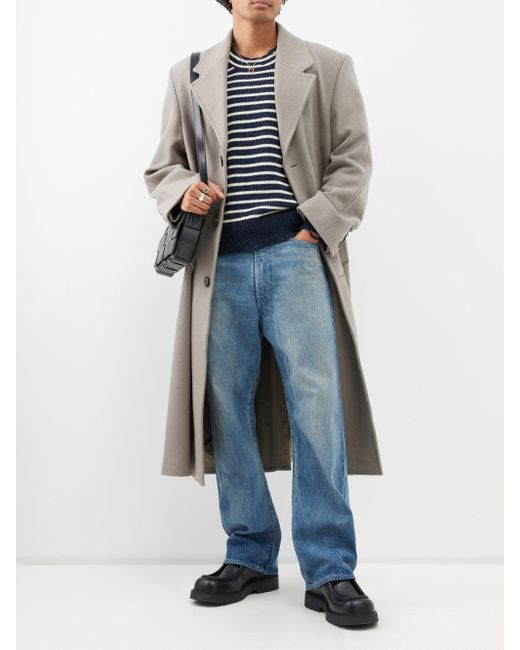 Ami Paris Oversized Virgin Woolblend Coat in Natural for Men Lyst