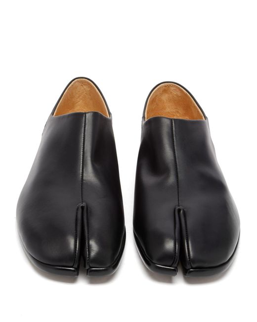 Maison Margiela Tabi Split-toe Leather Loafers in Black for Men - Save ...