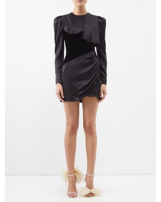 Alessandra Rich Crystal-embellished Velvet And Satin Mini Dress in ...