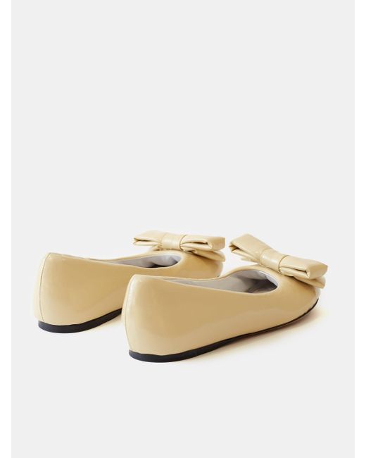 Loewe Bow Padded-leather Ballet Flats in Natural | Lyst Canada