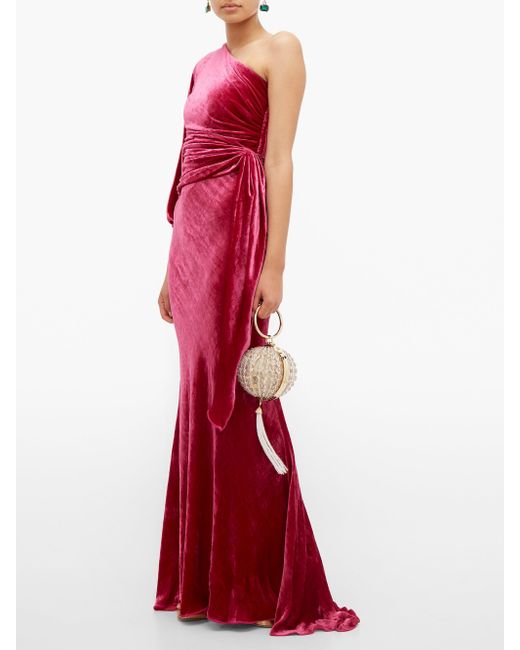 dark pink velvet dress