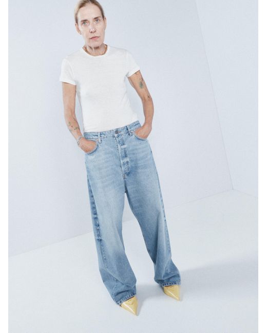 Raey Drop Organic-cotton Low-rise Baggy Jeans in Blue | Lyst UK