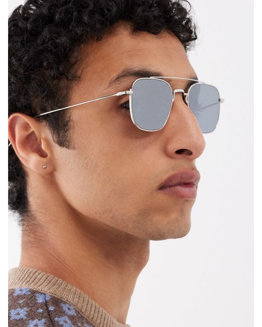 Thom Browne Square Titanium Sunglasses in Grey for Men | Lyst Canada