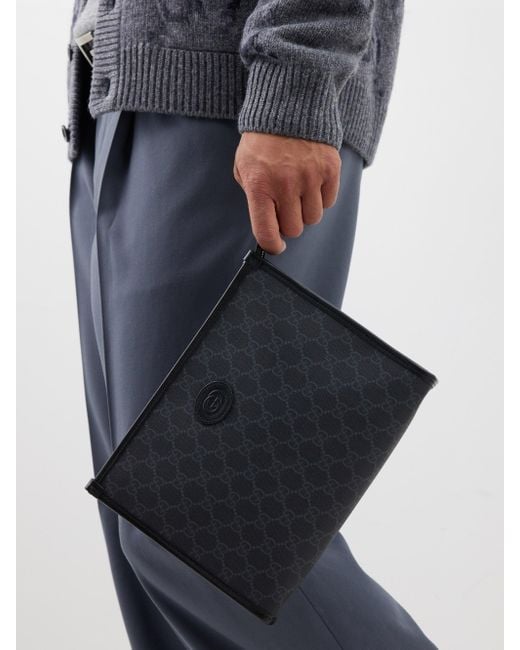 Pochette en toile Suprême GG Gucci pour homme en coloris Noir | Lyst