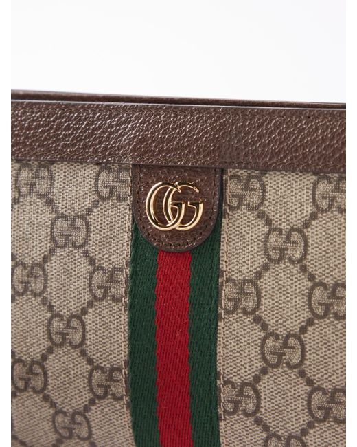 Gucci Ophidia Convertible Clutch GG Web Small Brown In, 54% OFF