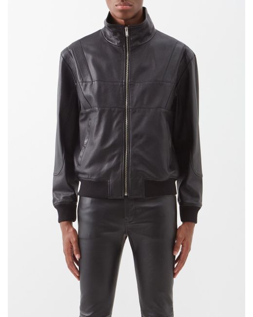Saint Laurent Panelledyoke Leather Jacket in Black for Men Lyst Canada