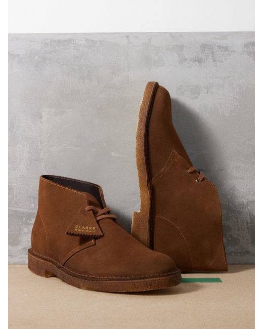 Clarks Suede Desert Boots in Brown for Men Lyst UK