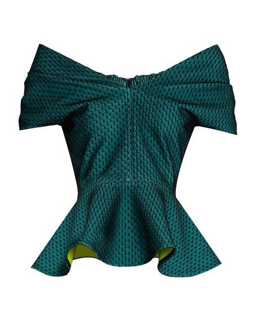 Emilio de la Morena | Blue Tamara Off-the-shoulder Peplum Top | Lyst