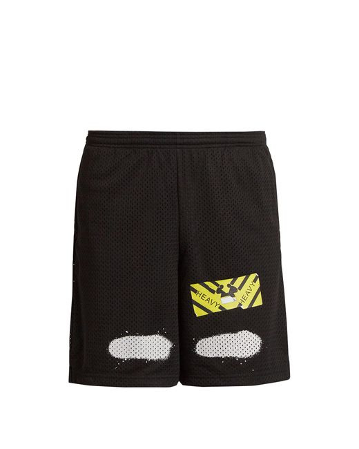 Off-White c/o Virgil Abloh Synthetic Spray-paint Mesh Shorts in Black for  Men | Lyst