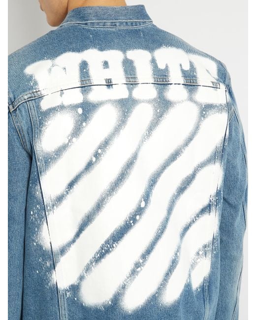 Off-White c/o Virgil Abloh Spray Paint Denim Jacket in Blue for Men