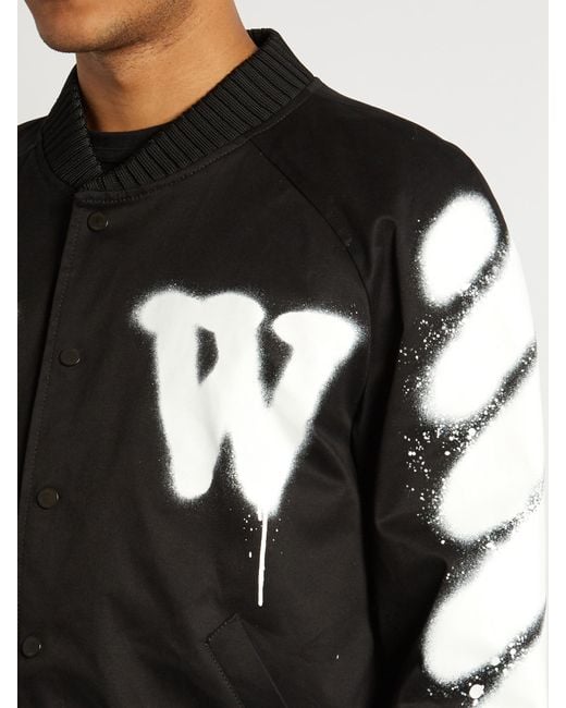 Off-White c/o Virgil Abloh Spray Paint Bomber Jacket in Black for Men