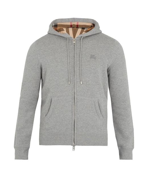 Burberry Claredon Full Zip Hoodie in Gray for Men | Lyst