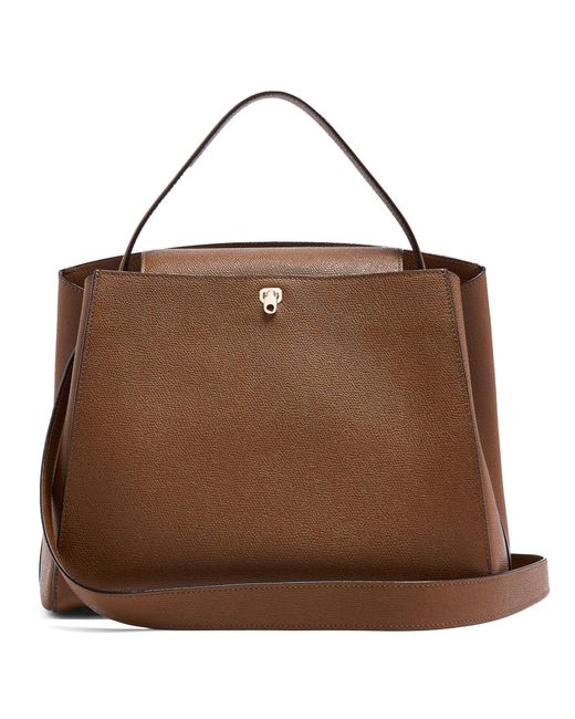 Valextra Brera Micro Tote Bag In Brown