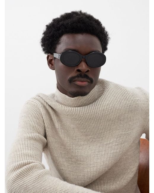 Celine Triomphe Oval Acetate Sunglasses in Brown for Men Lyst UK