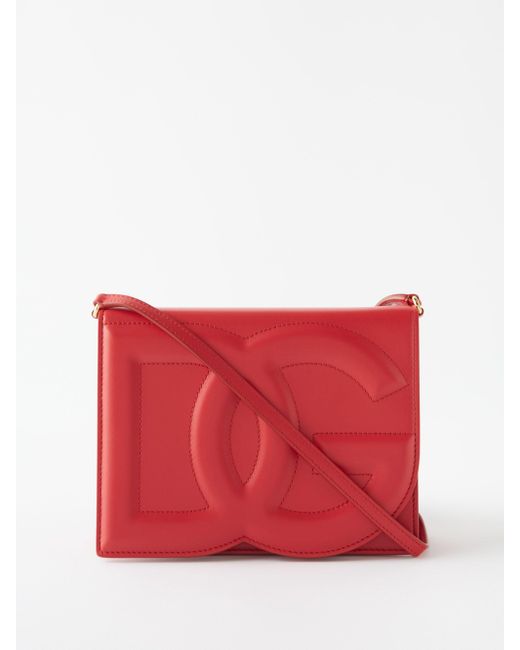 Dolce & Gabbana Logo-flap Leather Cross-body Bag in Red