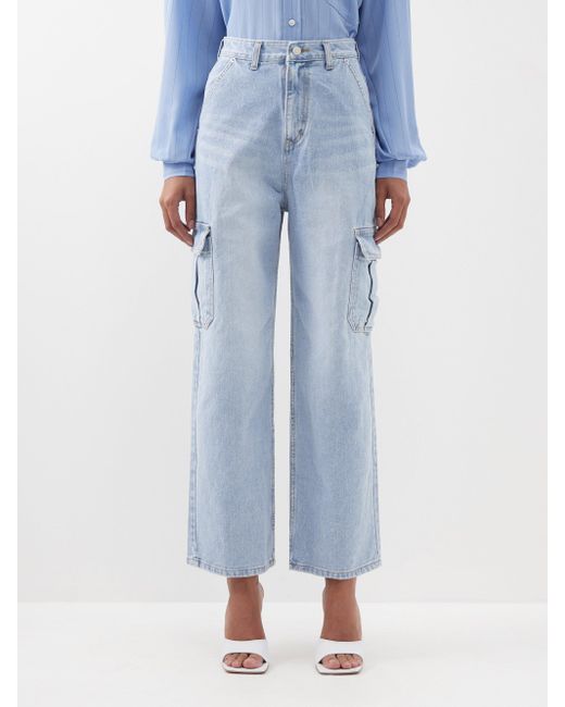 Frankie Shop Kai Cargo-pocket Wide-leg Jeans in Blue | Lyst