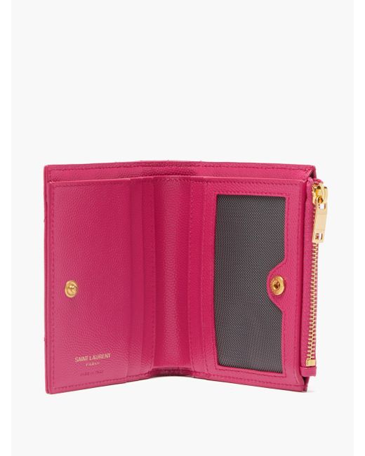 Auth Saint Laurent Fold Purse #9705 Long Wallet YSL Vstech Pink Beige  Leather