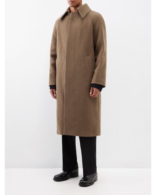 Rohe Raglan-sleeve Wool-blend Overcoat in Natural for Men | Lyst UK