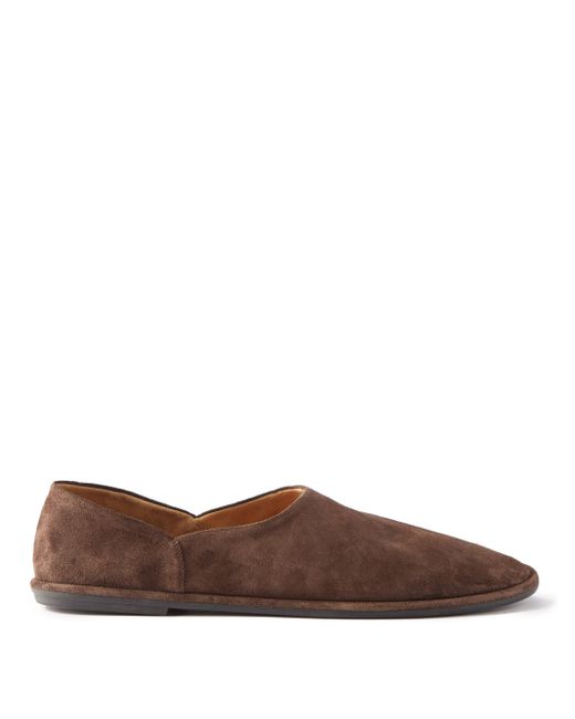 The Row Canal Suede Slip-on Shoes in Brown for Men - Lyst