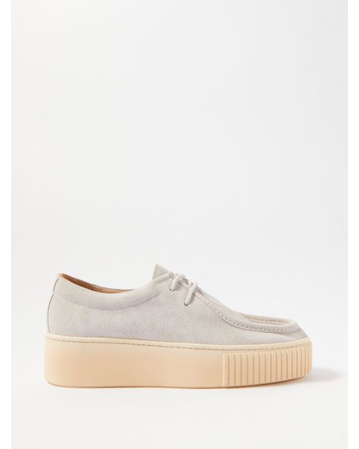 Gabriela Hearst Fontaina Suede Flatform Trainers in White | Lyst