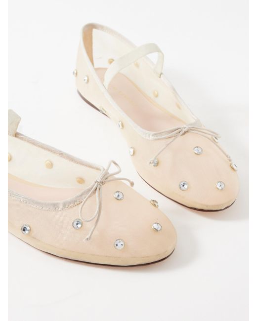 Loeffler Randall Leonie Crystal Mesh Ballet Flats in Natural Lyst UK