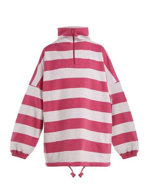 Balenciaga Striped Cotton-blend Top in Pink | Lyst