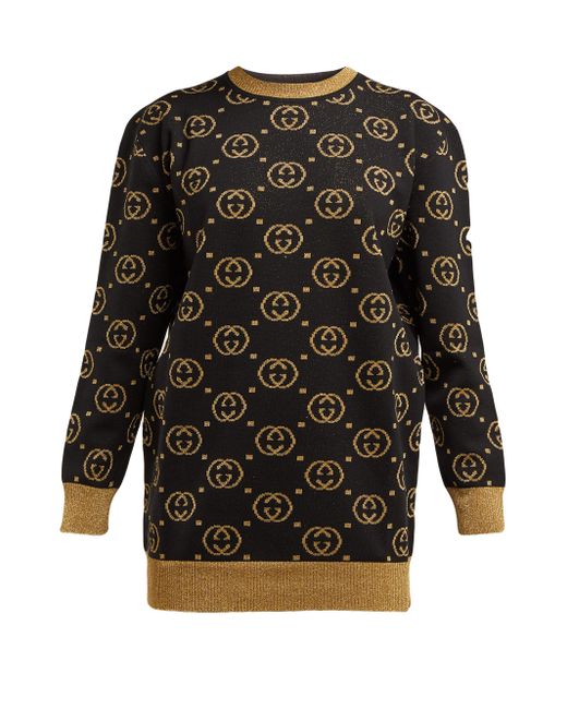 gucci black and gold dress