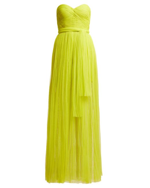 Maria Lucia Hohan Tiara Pleated Bustier Dress in Green | Lyst Canada