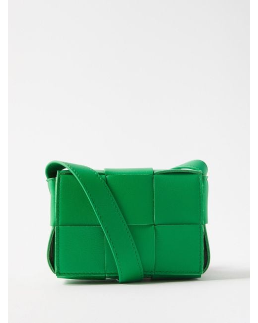 Bottega Veneta Green Candy Cassette Mini Leather Cross-body Bag