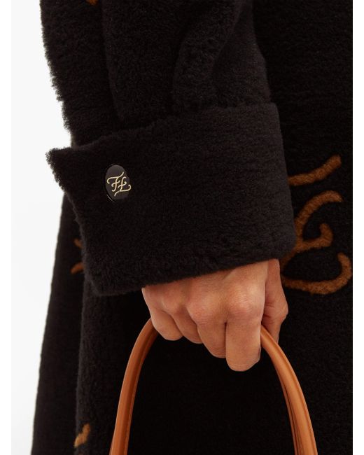 fendi ff motif shearling jacket