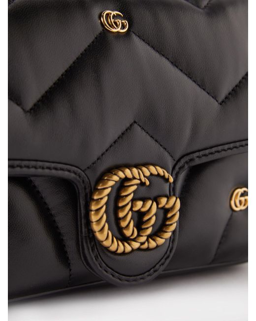 Gucci Gg Marmont 2.0 Mini Embellished Matelass Leather Shoulder